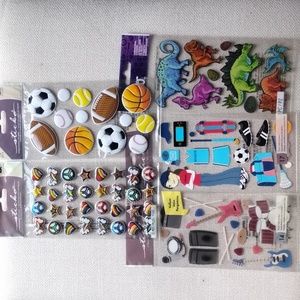 Ek Success lot 5 pack Puff Sticker Sport Dinosaur Rock and Roll More
